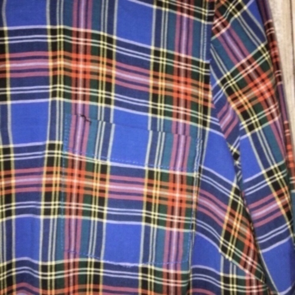 J.Crew Plaid Button Down Blue Red Tartan Cotton Collared Casual Preppy Layering - Picture 4 of 5